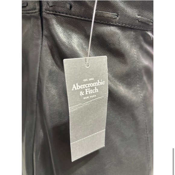 Abercrombie & Fitch Black Leather Halter Mini Dress - Picture 5 of 6